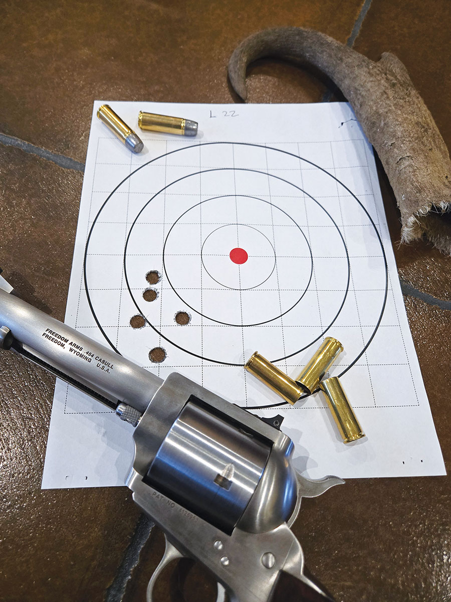 At a distance of 50 yards, this group measured out to 2.00 inches using the hard-hitting 360-grain Rim Rock LBT-WFN hardcast bullet. This would be an excellent choice for any game around the world.